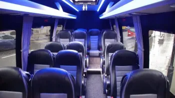 Mercedes Sprinter interior with LED blue neon lights