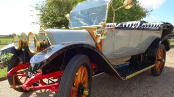 Side view of Oakland convertible with roof down