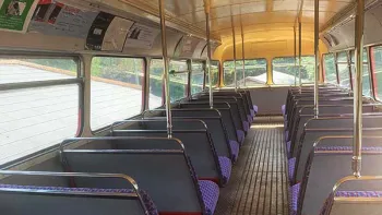 Interior seating in Red Routemaster bus