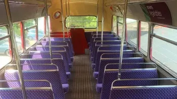 Upper Deck seating in Red Routemaster bus