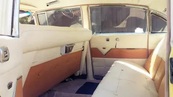 Rear interior seats in classic Cadillac