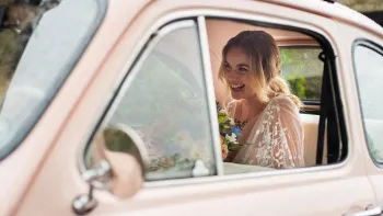 Pink Italian Fiat 500 Car