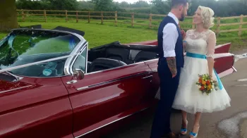 Red Cadillac Convertible hire London