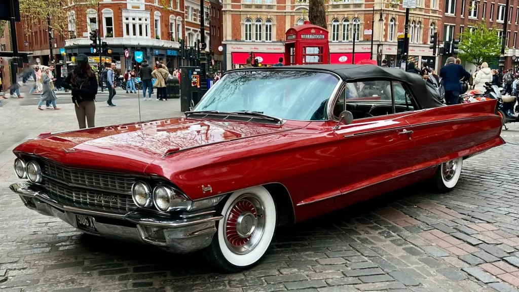 Red Cadillac Convertible hire London