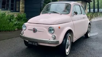 Pink Italian Fiat 500 Car