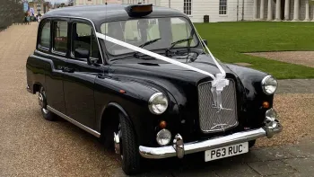 Classic Taxi Cab decorated with with ribbons