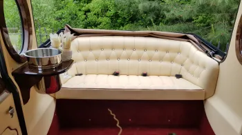 White imperial wedding car
