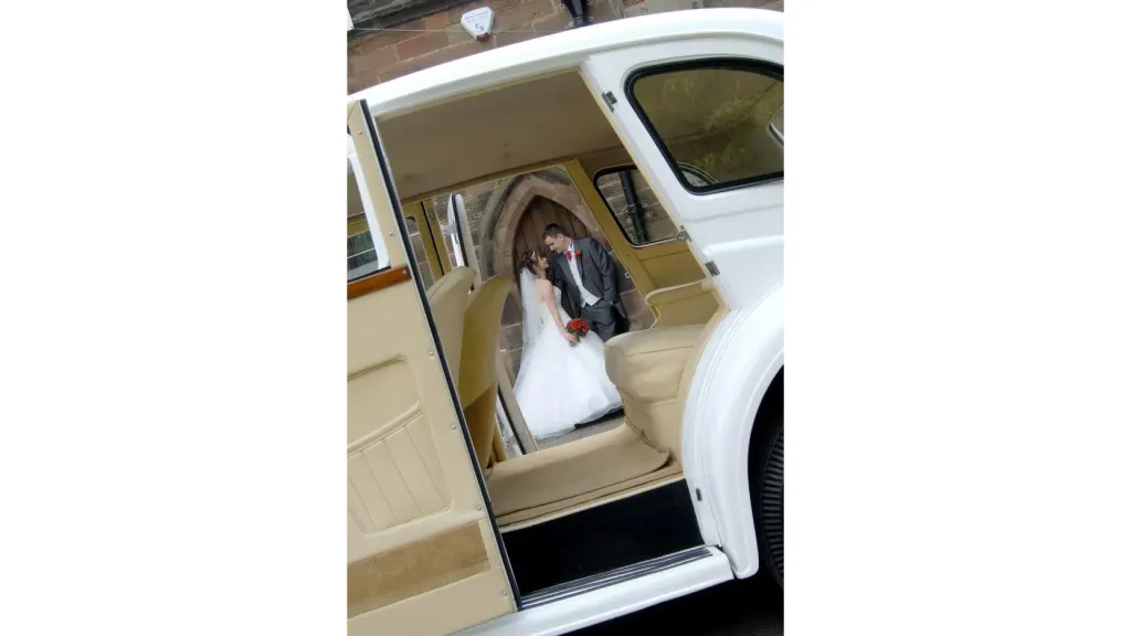 Vintage car in white