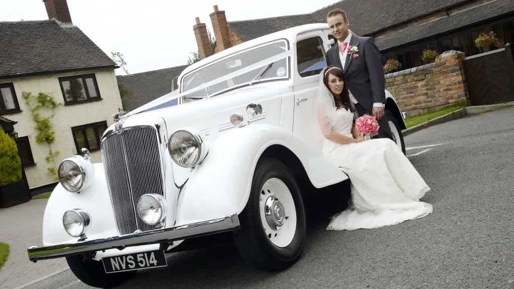 Vintage car in white