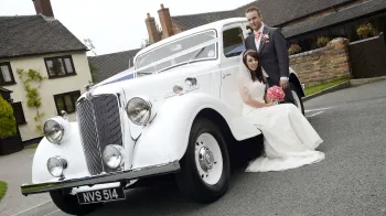 Vintage car in white