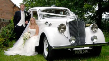 Vintage car in white