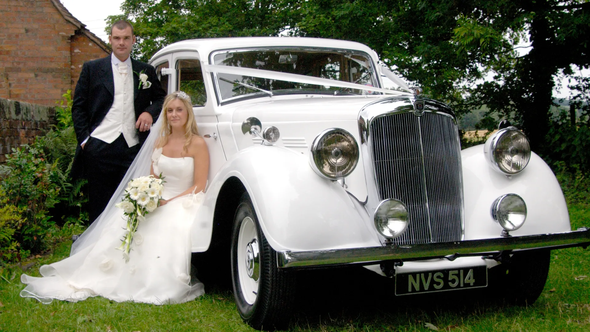 Vintage car in white