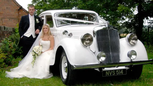 Vintage car in white