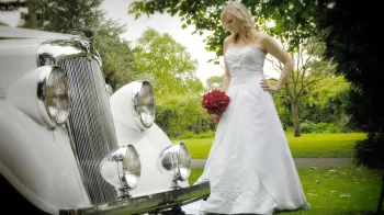 Vintage car in white