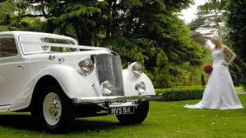Vintage car in white