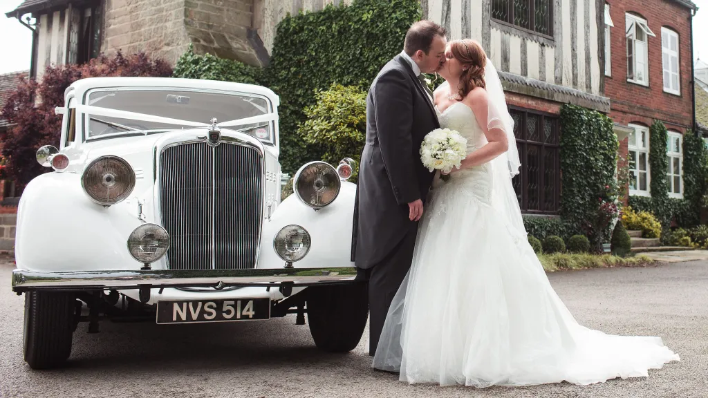 Vintage car in white