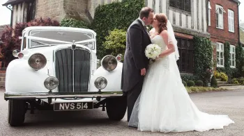Vintage car in white