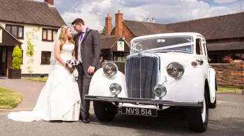 Vintage car in white