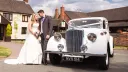 Vintage car in white