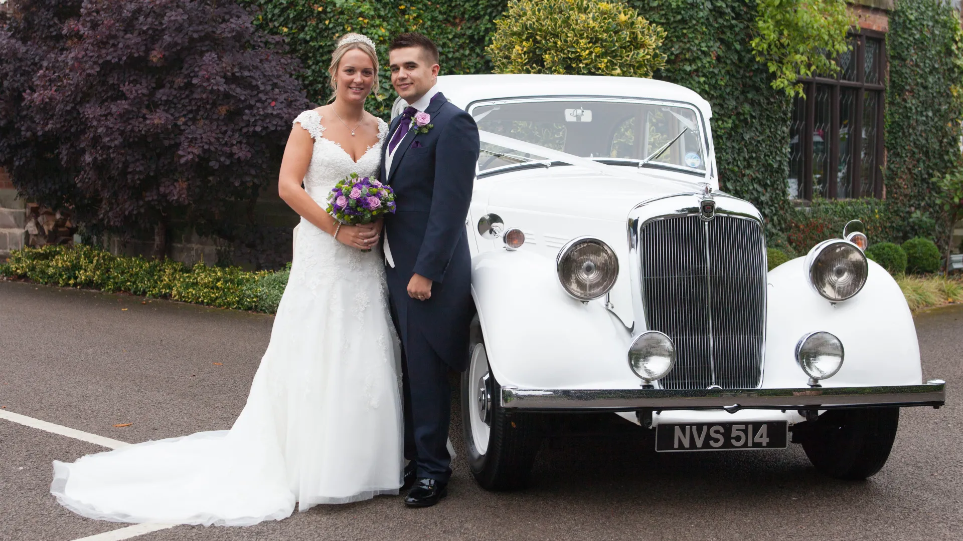 Vintage car in white