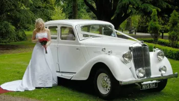 Vintage car in white