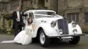 Vintage car in white