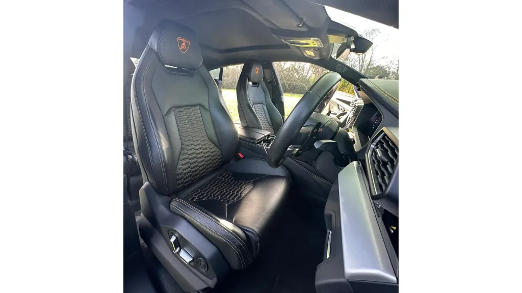 Black Leather interior Front seating inside Lamborghini Urus