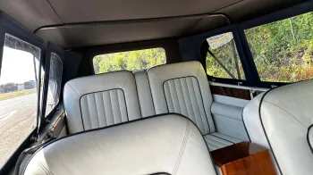 Vintage Beauford interior leather seats in white