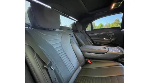 Mercedes S-Class rear black leather interior seats