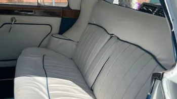 Cream leather rear interior with blue pipping