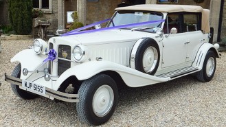 Beauford 4 Door Convertible wedding car for hire in Launceston, Devon