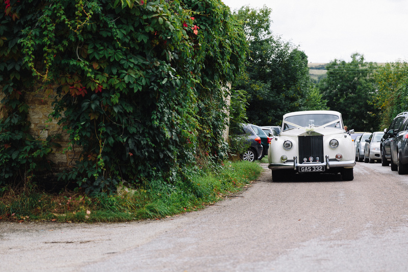 Rolls Royce Wedding Car arriving at the Seaside wedding venue 