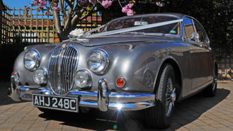 Jaguar MK II wedding car for hire in Leicester, Leicestershire