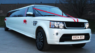 Range Rover Sport Stretched Limousine wedding car for hire in Bradford, West Yorkshire