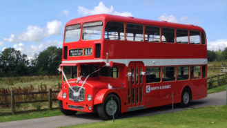 Bristol FLF Bus wedding car for hire in Bournemouth, Dorset