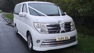 Nissan Elgrand Rider Autech wedding car for hire in Barnsley, South Yorkshire